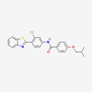 molecular formula C24H21ClN2O2S B11561567 N-[4-(1,3-benzothiazol-2-yl)-3-chlorophenyl]-4-(2-methylpropoxy)benzamide 