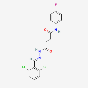 4-[(2E)-2-(2,6-dichlorobenzylidene)hydrazinyl]-N-(4-fluorophenyl)-4-oxobutanamide