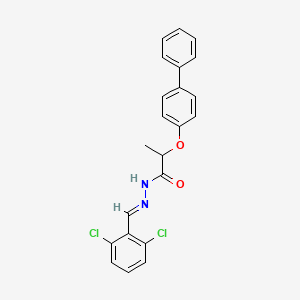 molecular formula C22H18Cl2N2O2 B11561591 2-(biphenyl-4-yloxy)-N'-[(E)-(2,6-dichlorophenyl)methylidene]propanehydrazide 