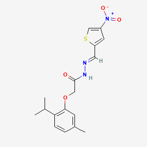 2-[5-methyl-2-(propan-2-yl)phenoxy]-N'-[(E)-(4-nitrothiophen-2-yl)methylidene]acetohydrazide