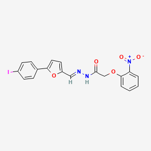 molecular formula C19H14IN3O5 B11561606 N'-[(E)-[5-(4-Iodophenyl)furan-2-YL]methylidene]-2-(2-nitrophenoxy)acetohydrazide 