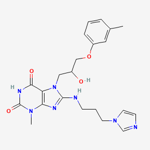 6-hydroxy-7-[2-hydroxy-3-(3-methylphenoxy)propyl]-8-{[3-(1H-imidazol-1-yl)propyl]amino}-3-methyl-3,7-dihydro-2H-purin-2-one