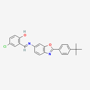 2-[(E)-{[2-(4-tert-butylphenyl)-1,3-benzoxazol-6-yl]imino}methyl]-4-chlorophenol