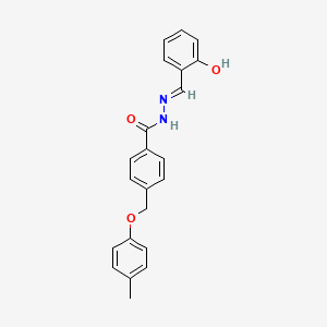 molecular formula C22H20N2O3 B11561651 N'-[(E)-(2-hydroxyphenyl)methylidene]-4-[(4-methylphenoxy)methyl]benzohydrazide 