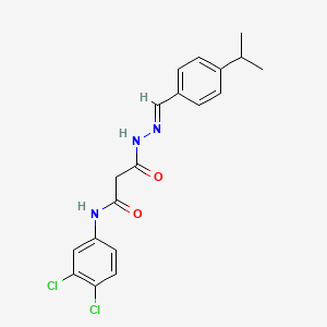 N-(3,4-dichlorophenyl)-3-oxo-3-{(2E)-2-[4-(propan-2-yl)benzylidene]hydrazinyl}propanamide