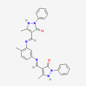 2,4-Bis(3-methyl-5-oxo-1-phenyl-2-pyrazolin-4-ylidenemethylamino)toluene