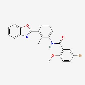 molecular formula C22H17BrN2O3 B11561675 N-[3-(1,3-benzoxazol-2-yl)-2-methylphenyl]-5-bromo-2-methoxybenzamide 