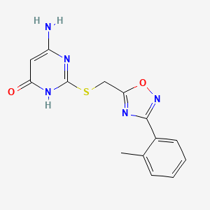 6-amino-2-({[3-(2-methylphenyl)-1,2,4-oxadiazol-5-yl]methyl}sulfanyl)pyrimidin-4(3H)-one