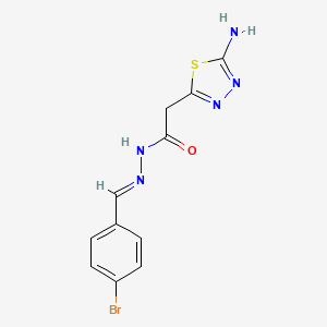 2-(5-amino-1,3,4-thiadiazol-2-yl)-N'-[(E)-(4-bromophenyl)methylidene]acetohydrazide