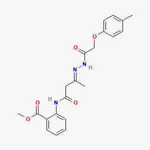 methyl 2-{[(3E)-3-{2-[(4-methylphenoxy)acetyl]hydrazinylidene}butanoyl]amino}benzoate