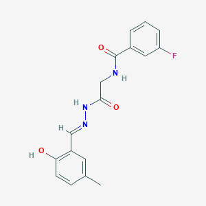 3-Fluoro-N-({N'-[(E)-(2-hydroxy-5-methylphenyl)methylidene]hydrazinecarbonyl}methyl)benzamide