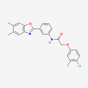 2-(4-chloro-3-methylphenoxy)-N-[3-(5,6-dimethyl-1,3-benzoxazol-2-yl)phenyl]acetamide