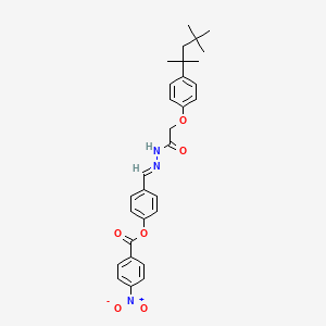 molecular formula C30H33N3O6 B11561724 4-[(E)-(2-{[4-(2,4,4-trimethylpentan-2-yl)phenoxy]acetyl}hydrazinylidene)methyl]phenyl 4-nitrobenzoate 