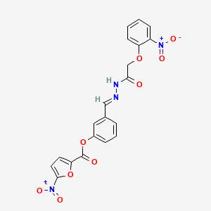 3-[(E)-{2-[(2-nitrophenoxy)acetyl]hydrazinylidene}methyl]phenyl 5-nitrofuran-2-carboxylate