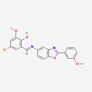 4-bromo-2-methoxy-6-[(E)-{[2-(3-methoxyphenyl)-1,3-benzoxazol-5-yl]imino}methyl]phenol