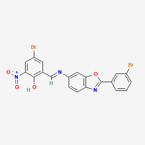 4-bromo-2-[(E)-{[2-(3-bromophenyl)-1,3-benzoxazol-6-yl]imino}methyl]-6-nitrophenol