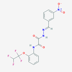 molecular formula C17H12F4N4O5 B11561789 2-[(2E)-2-(3-nitrobenzylidene)hydrazinyl]-2-oxo-N-[2-(1,1,2,2-tetrafluoroethoxy)phenyl]acetamide 