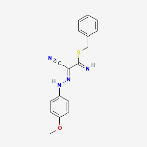 molecular formula C17H16N4OS B11561794 benzyl (2E)-2-cyano-2-[(4-methoxyphenyl)hydrazono]ethanimidothioate 