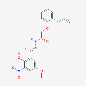 molecular formula C19H19N3O6 B11561804 N'-[(E)-(2-hydroxy-5-methoxy-3-nitrophenyl)methylidene]-2-[2-(prop-2-en-1-yl)phenoxy]acetohydrazide 