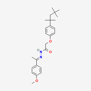 molecular formula C25H34N2O3 B11561814 N'-[(1E)-1-(4-methoxyphenyl)ethylidene]-2-[4-(2,4,4-trimethylpentan-2-yl)phenoxy]acetohydrazide 