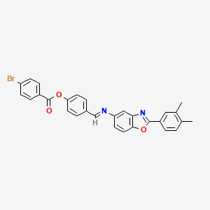 4-[(E)-{[2-(3,4-dimethylphenyl)-1,3-benzoxazol-5-yl]imino}methyl]phenyl 4-bromobenzoate