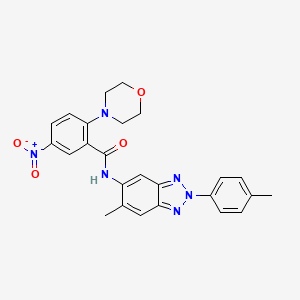 N-[6-methyl-2-(4-methylphenyl)-2H-benzotriazol-5-yl]-2-(morpholin-4-yl)-5-nitrobenzamide