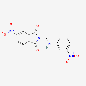 molecular formula C16H12N4O6 B11561848 2-{[(4-methyl-3-nitrophenyl)amino]methyl}-5-nitro-1H-isoindole-1,3(2H)-dione 