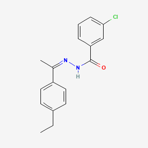 molecular formula C17H17ClN2O B11561862 3-chloro-N'-[(1Z)-1-(4-ethylphenyl)ethylidene]benzohydrazide 