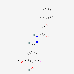 molecular formula C18H19IN2O4 B11561868 2-(2,6-dimethylphenoxy)-N'-[(E)-(4-hydroxy-3-iodo-5-methoxyphenyl)methylidene]acetohydrazide 