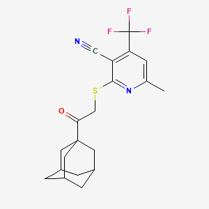 2-(2-Adamantan-1-yl-2-oxo-ethylsulfanyl)-6-methyl-4-trifluoromethyl-nicotinonitrile