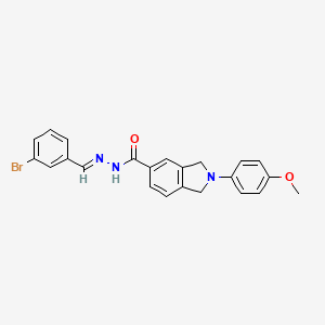 molecular formula C23H20BrN3O2 B11561937 N'-[(E)-(3-bromophenyl)methylidene]-2-(4-methoxyphenyl)-2,3-dihydro-1H-isoindole-5-carbohydrazide 