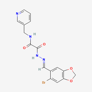 2-{(2E)-2-[(6-bromo-1,3-benzodioxol-5-yl)methylidene]hydrazinyl}-2-oxo-N-(pyridin-3-ylmethyl)acetamide