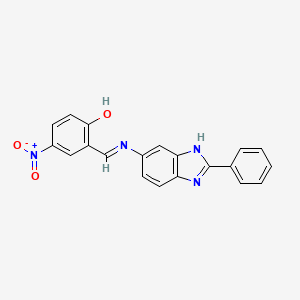 4-nitro-2-{(E)-[(2-phenyl-1H-benzimidazol-6-yl)imino]methyl}phenol