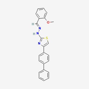 molecular formula C23H19N3OS B11562002 4-(biphenyl-4-yl)-2-[(2E)-2-(2-methoxybenzylidene)hydrazinyl]-1,3-thiazole 