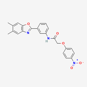 N-[3-(5,6-dimethyl-1,3-benzoxazol-2-yl)phenyl]-2-(4-nitrophenoxy)acetamide