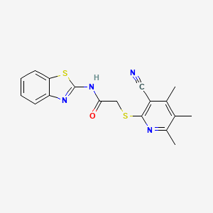 N-Benzothiazol-2-yl-2-(3-cyano-4,5,6-trimethyl-pyridin-2-ylsulfanyl)-acetamide