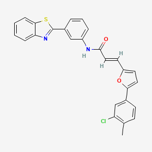 (2E)-N-[3-(1,3-benzothiazol-2-yl)phenyl]-3-[5-(3-chloro-4-methylphenyl)furan-2-yl]prop-2-enamide