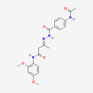 (3E)-3-(2-{[4-(acetylamino)phenyl]carbonyl}hydrazinylidene)-N-(2,4-dimethoxyphenyl)butanamide