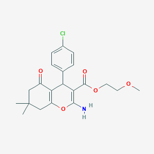 2-methoxyethyl 2-amino-4-(4-chlorophenyl)-7,7-dimethyl-5-oxo-5,6,7,8-tetrahydro-4H-chromene-3-carboxylate