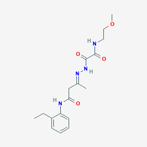 molecular formula C17H24N4O4 B11562059 (3E)-N-(2-ethylphenyl)-3-(2-{[(2-methoxyethyl)amino](oxo)acetyl}hydrazinylidene)butanamide 