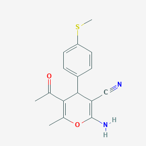 5-acetyl-2-amino-6-methyl-4-[4-(methylsulfanyl)phenyl]-4H-pyran-3-carbonitrile