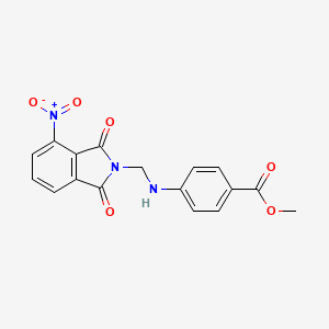 molecular formula C17H13N3O6 B11562082 methyl 4-{[(4-nitro-1,3-dioxo-1,3-dihydro-2H-isoindol-2-yl)methyl]amino}benzoate 