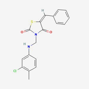 (5E)-5-benzylidene-3-{[(3-chloro-4-methylphenyl)amino]methyl}-1,3-thiazolidine-2,4-dione