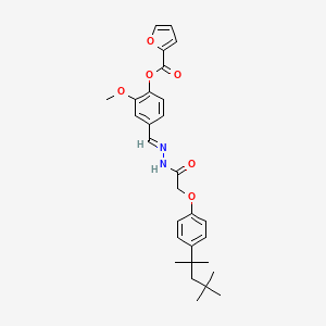 2-methoxy-4-[(E)-(2-{[4-(2,4,4-trimethylpentan-2-yl)phenoxy]acetyl}hydrazinylidene)methyl]phenyl furan-2-carboxylate