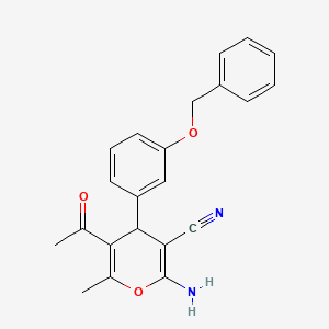 5-acetyl-2-amino-4-[3-(benzyloxy)phenyl]-6-methyl-4H-pyran-3-carbonitrile