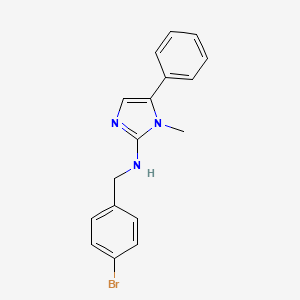 molecular formula C17H16BrN3 B11562162 N-(4-bromobenzyl)-1-methyl-5-phenyl-1H-imidazol-2-amine 