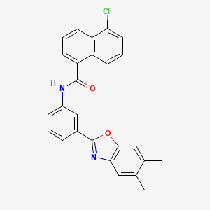 molecular formula C26H19ClN2O2 B11562164 5-chloro-N-[3-(5,6-dimethyl-1,3-benzoxazol-2-yl)phenyl]naphthalene-1-carboxamide 