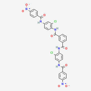 molecular formula C34H22Cl2N6O8 B11562190 N,N'-bis(2-chloro-4-{[(4-nitrophenyl)carbonyl]amino}phenyl)benzene-1,3-dicarboxamide 