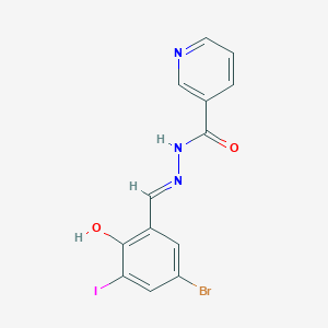 molecular formula C13H9BrIN3O2 B11562201 N'-[(E)-(5-bromo-2-hydroxy-3-iodophenyl)methylidene]pyridine-3-carbohydrazide 