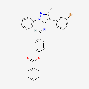 4-[(E)-{[4-(3-bromophenyl)-3-methyl-1-phenyl-1H-pyrazol-5-yl]imino}methyl]phenyl benzoate